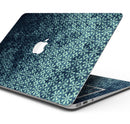 Dark Grungy Teal Micro Snowflake Pattern - Skin Decal Wrap Kit Compatible with the Apple MacBook Pro, Pro with Touch Bar or Air (11", 12", 13", 15" & 16" - All Versions Available)