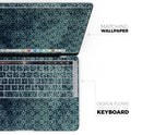 Dark Grungy Teal Micro Snowflake Pattern - Skin Decal Wrap Kit Compatible with the Apple MacBook Pro, Pro with Touch Bar or Air (11", 12", 13", 15" & 16" - All Versions Available)