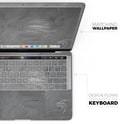 Dark Silver Marble Swirl V6 - Skin Decal Wrap Kit Compatible with the Apple MacBook Pro, Pro with Touch Bar or Air (11", 12", 13", 15" & 16" - All Versions Available)