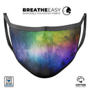 Dark 9711 Absorbed Watercolor Texture - Made in USA Mouth Cover Unisex Anti-Dust Cotton Blend Reusable & Washable Face Mask with Adjustable Sizing for Adult or Child