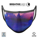 Dark Absorbed Watercolor Texture - Made in USA Mouth Cover Unisex Anti-Dust Cotton Blend Reusable & Washable Face Mask with Adjustable Sizing for Adult or Child