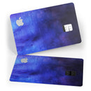 Dark Blue Absorbed Watercolor Texture - Premium Protective Decal Skin-Kit for the Apple Credit Card