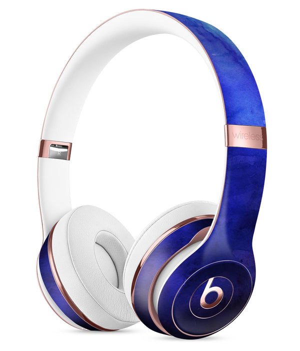 Dark Blue Absorbed Watercolor Texture Full-Body Skin Kit for the Beats by Dre Solo 3 Wireless Headphones