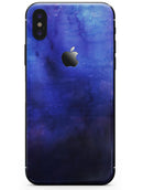 Dark Blue Absorbed Watercolor Texture - iPhone X Skin-Kit