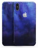 Dark Blue Absorbed Watercolor Texture - iPhone X Skin-Kit