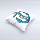 Dark Blue Anchor with Rope ink-Fuzed Decorative Throw Pillow