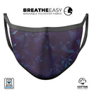 Dark Blue Geometric V15 - Made in USA Mouth Cover Unisex Anti-Dust Cotton Blend Reusable & Washable Face Mask with Adjustable Sizing for Adult or Child