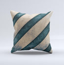 Dark Blue Highlighted Grunge Strips ink-Fuzed Decorative Throw Pillow