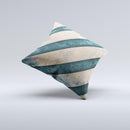 Dark Blue Highlighted Grunge Strips ink-Fuzed Decorative Throw Pillow