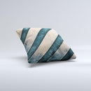 Dark Blue Highlighted Grunge Strips ink-Fuzed Decorative Throw Pillow