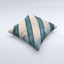 Dark Blue Highlighted Grunge Strips ink-Fuzed Decorative Throw Pillow