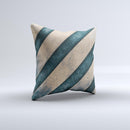 Dark Blue Highlighted Grunge Strips ink-Fuzed Decorative Throw Pillow