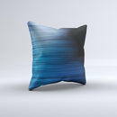Dark Blue Streaks ink-Fuzed Decorative Throw Pillow