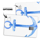 Dark Blue Watercolor Anchor - Premium Protective Decal Skin-Kit for the Apple Credit Card