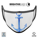 Dark Blue Watercolor Anchor - Made in USA Mouth Cover Unisex Anti-Dust Cotton Blend Reusable & Washable Face Mask with Adjustable Sizing for Adult or Child