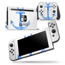 Dark Blue Watercolor Anchor - Skin Wrap Decal for Nintendo Switch Lite Console & Dock - 3DS XL - 2DS - Pro - DSi - Wii - Joy-Con Gaming Controller