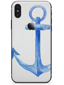 Dark Blue Watercolor Anchor - iPhone X Skin-Kit