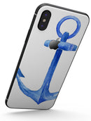 Dark Blue Watercolor Anchor - iPhone X Skin-Kit