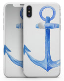 Dark Blue Watercolor Anchor - iPhone X Skin-Kit
