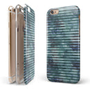 Dark Blue Watercolor Stripes iPhone 6/6s or 6/6s Plus 2-Piece Hybrid INK-Fuzed Case