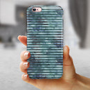 Dark Blue Watercolor Stripes iPhone 6/6s or 6/6s Plus 2-Piece Hybrid INK-Fuzed Case