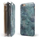 Dark Blue Watercolor Stripes iPhone 6/6s or 6/6s Plus 2-Piece Hybrid INK-Fuzed Case