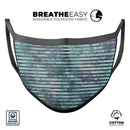 Dark Blue Watercolor Stripes - Made in USA Mouth Cover Unisex Anti-Dust Cotton Blend Reusable & Washable Face Mask with Adjustable Sizing for Adult or Child