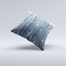 Dark Blue & White Shimmer Strips Ink-Fuzed Decorative Throw Pillow