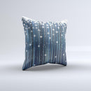 Dark Blue & White Shimmer Strips Ink-Fuzed Decorative Throw Pillow