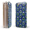 Dark Blue and Green Watercolor Peacock Feathers iPhone 6/6s or 6/6s Plus 2-Piece Hybrid INK-Fuzed Case