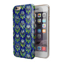 Dark Blue and Green Watercolor Peacock Feathers iPhone 6/6s or 6/6s Plus 2-Piece Hybrid INK-Fuzed Case