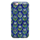Dark Blue and Green Watercolor Peacock Feathers iPhone 6/6s or 6/6s Plus 2-Piece Hybrid INK-Fuzed Case