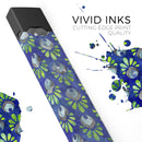 Dark Blue and Green Watercolor Peacock Feathers - Premium Decal Protective Skin-Wrap Sticker compatible with the Juul Labs vaping device