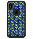 Dark Blue and Green Watercolor Peacock Feathers - iPhone X OtterBox Case & Skin Kits