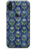 Dark Blue and Green Watercolor Peacock Feathers - iPhone X Skin-Kit