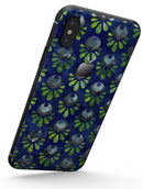 Dark Blue and Green Watercolor Peacock Feathers - iPhone X Skin-Kit