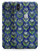 Dark Blue and Green Watercolor Peacock Feathers - iPhone X Skin-Kit