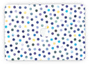 Dark Blue and Yellow Watercolor Dots over White - MacBook Pro with Retina Display Full-Coverage Skin Kit