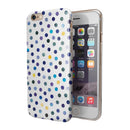 Dark Blue and Yellow Watercolor Dots over White iPhone 6/6s or 6/6s Plus 2-Piece Hybrid INK-Fuzed Case