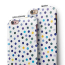 Dark Blue and Yellow Watercolor Dots over White iPhone 6/6s or 6/6s Plus 2-Piece Hybrid INK-Fuzed Case