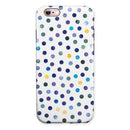 Dark Blue and Yellow Watercolor Dots over White iPhone 6/6s or 6/6s Plus 2-Piece Hybrid INK-Fuzed Case