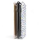 Dark Blue and Yellow Watercolor Dots over White iPhone 6/6s or 6/6s Plus 2-Piece Hybrid INK-Fuzed Case