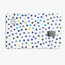 Dark Blue and Yellow Watercolor Dots over White - Premium Protective Decal Skin-Kit for the Apple Credit Card