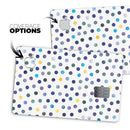 Dark Blue and Yellow Watercolor Dots over White - Premium Protective Decal Skin-Kit for the Apple Credit Card