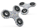 Dark Blue and Yellow Watercolor Dots over White Full-Body Fidget Spinner Skin-Kit