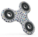 Dark Blue and Yellow Watercolor Dots over White Full-Body Fidget Spinner Skin-Kit