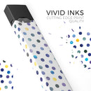 Dark Blue and Yellow Watercolor Dots over White - Premium Decal Protective Skin-Wrap Sticker compatible with the Juul Labs vaping device