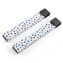 Dark Blue and Yellow Watercolor Dots over White - Premium Decal Protective Skin-Wrap Sticker compatible with the Juul Labs vaping device