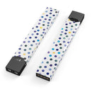 Dark Blue and Yellow Watercolor Dots over White - Premium Decal Protective Skin-Wrap Sticker compatible with the Juul Labs vaping device