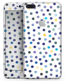 Dark Blue and Yellow Watercolor Dots over White - Skin-kit for the iPhone 8 or 8 Plus